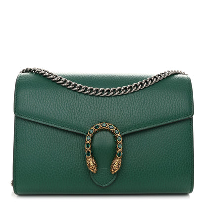 Gucci Calfskin Mini Dionysus Chain Wallet Emerald 1 of 11