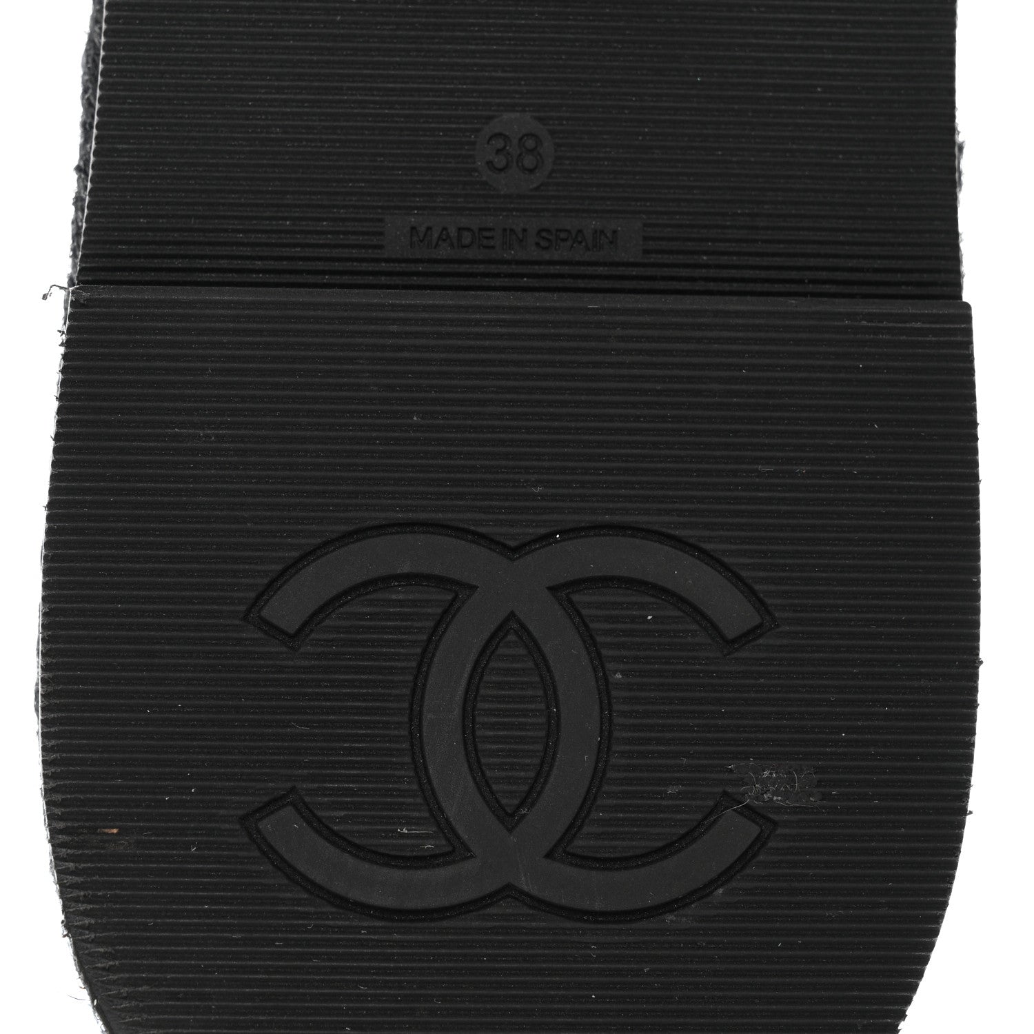 Chanel Lambskin Espadrille Mule Sandals 38 Black 8 of 9