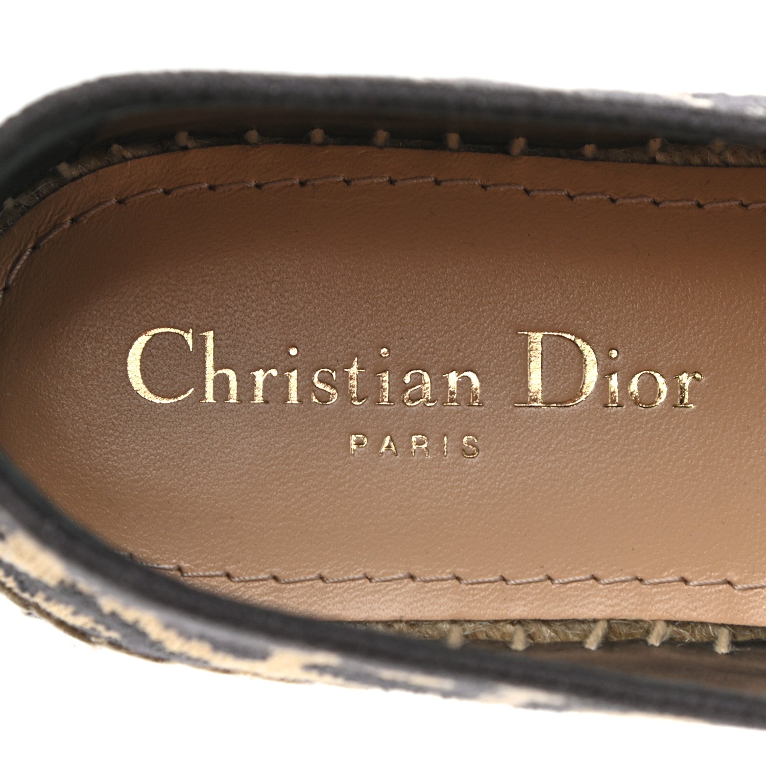 Christian Dior Cotton Embroidered Leopard Print Granville Espadrille 38 Natural 7 of 9