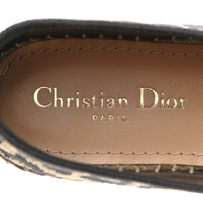 Christian Dior Cotton Embroidered Leopard Print Granville Espadrille 38 Natural 7 of 9