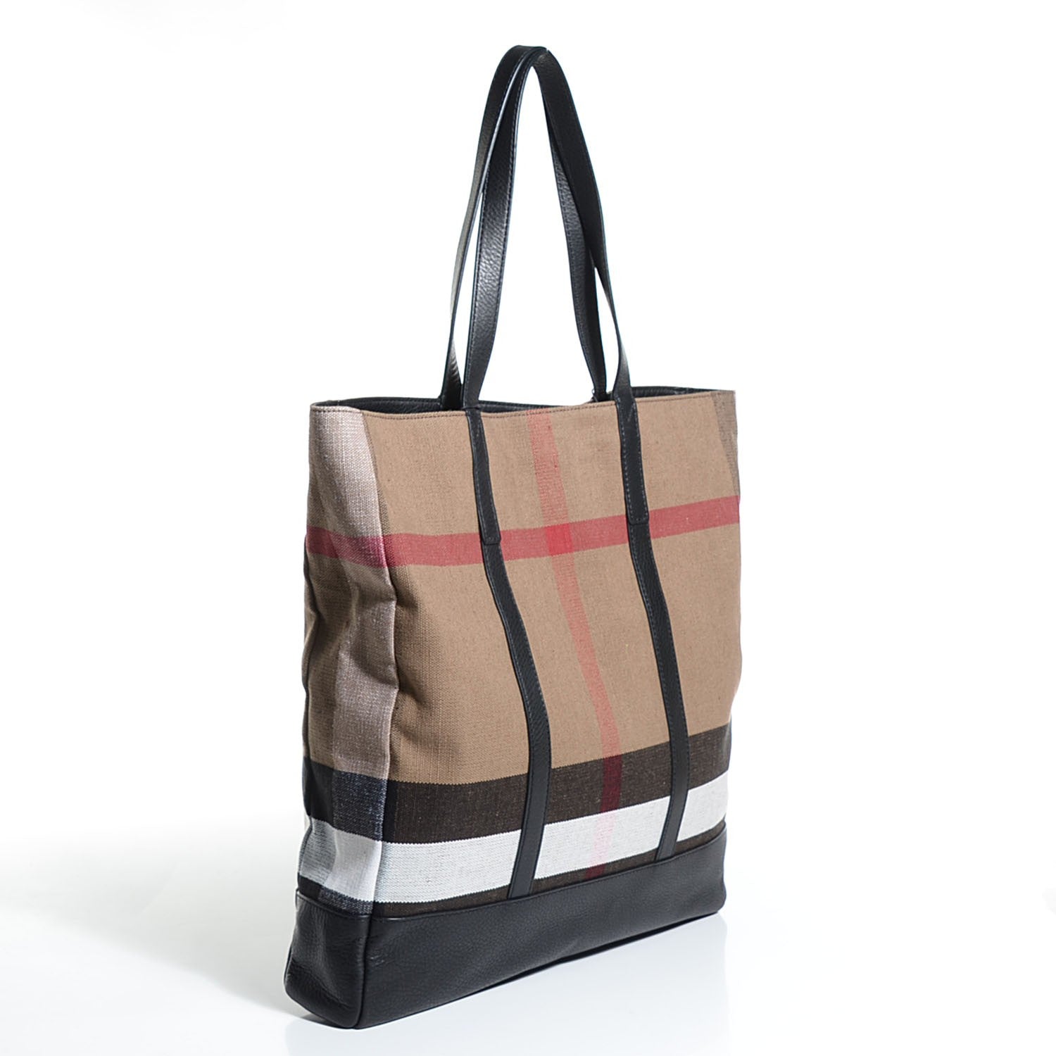 Burberry Canvas Mega Check Small Brickley Tote Black 3 of 10