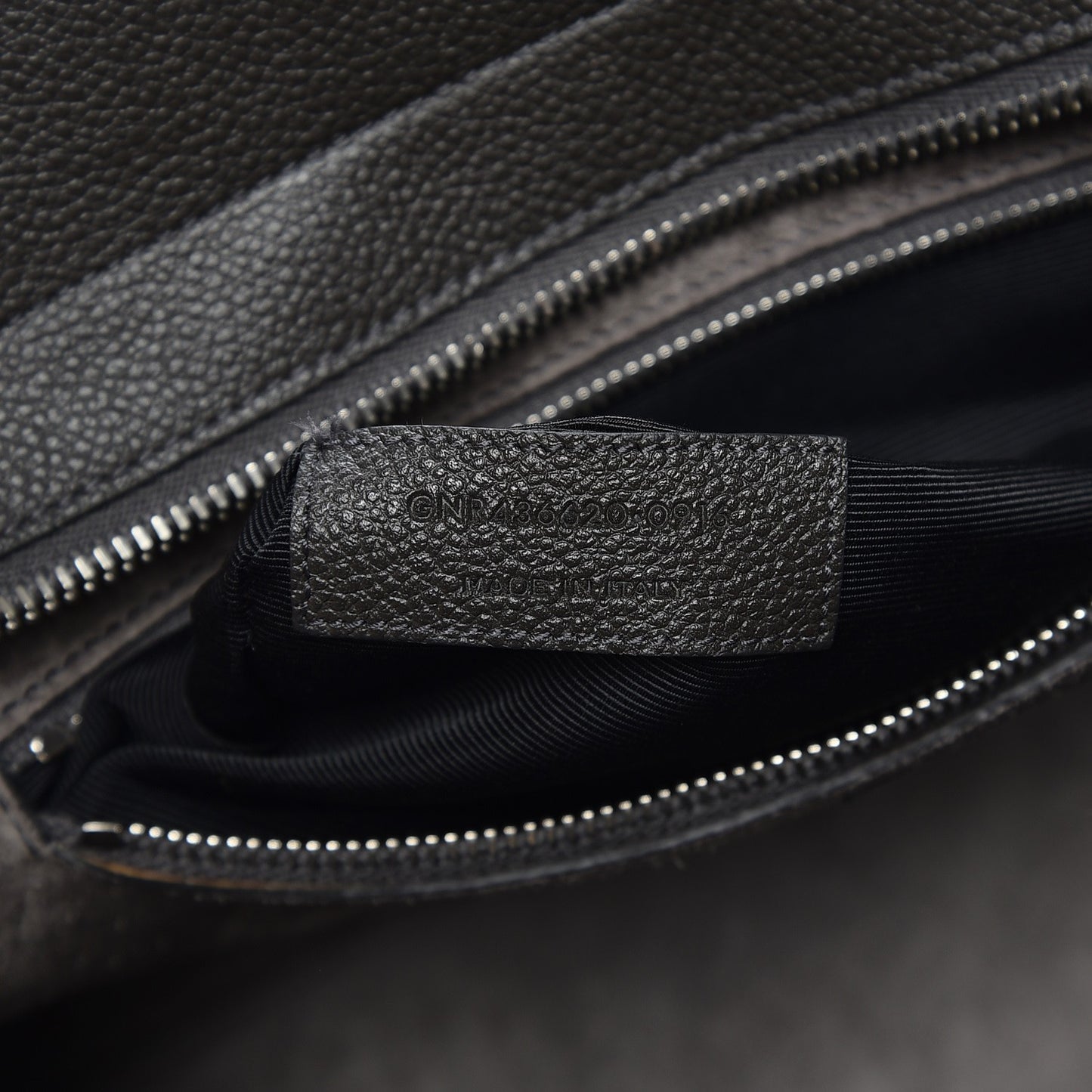 Grained Calfskin Suede Small Cabas Rive Gauche Dark Anthracite
