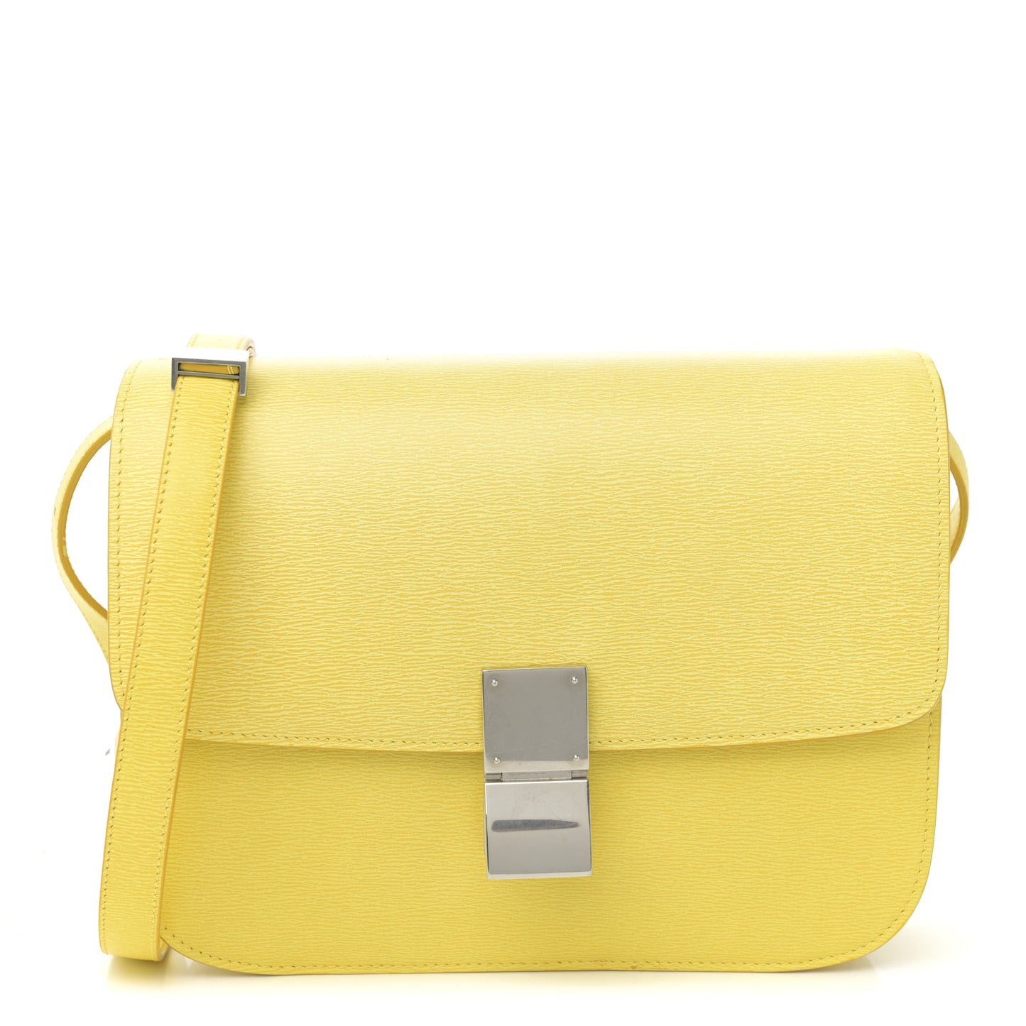 Liege Calfskin Medium Classic Box Flap Bag Fluo Yellow