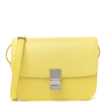 Celine Liege Calfskin Medium Classic Box Flap Bag Fluo Yellow 1 of 12