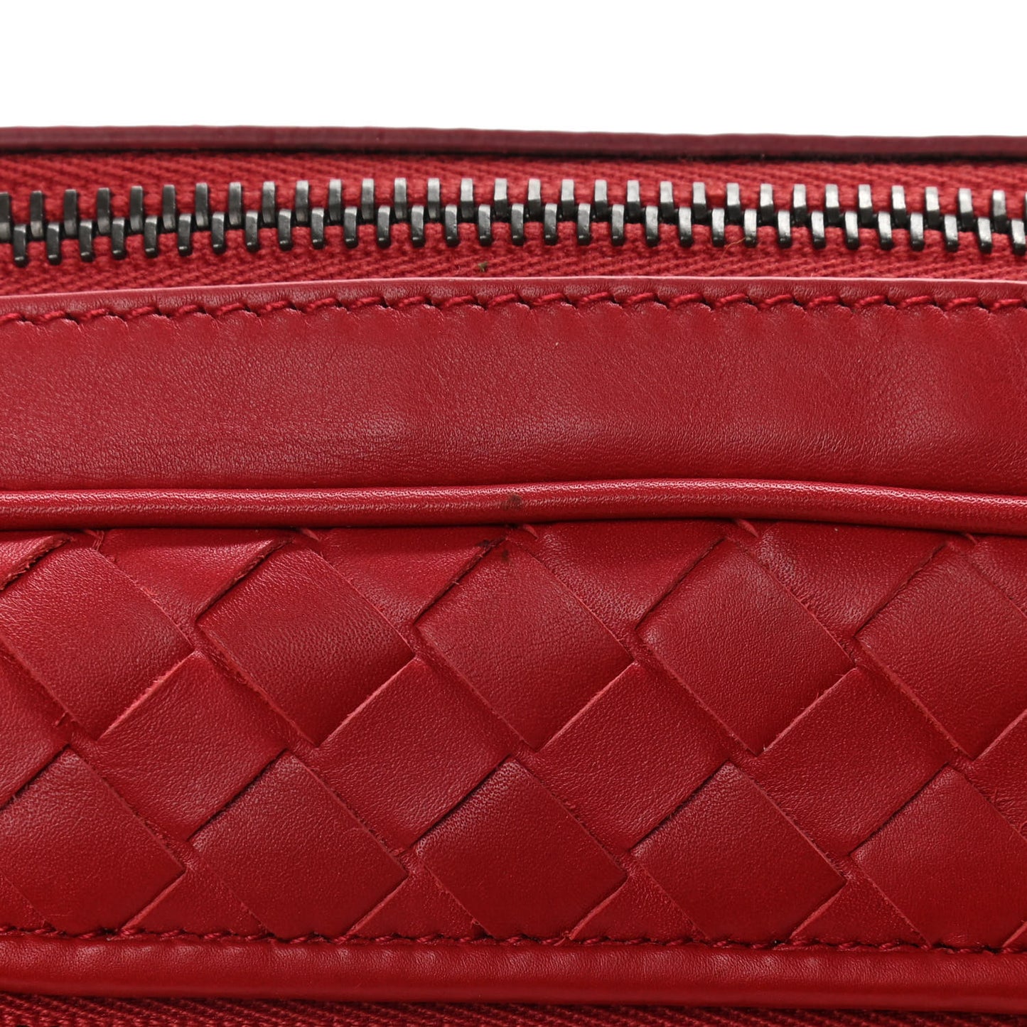 Nappa Intrecciato Document Case China Red