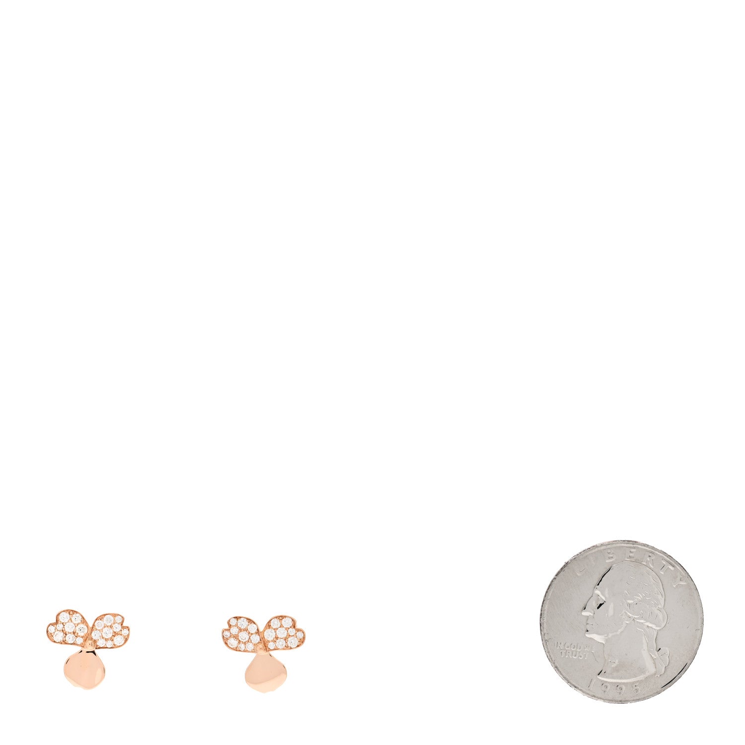 Tiffany 18K Rose Gold Diamond Paper Flowers Earrings 2 of 4