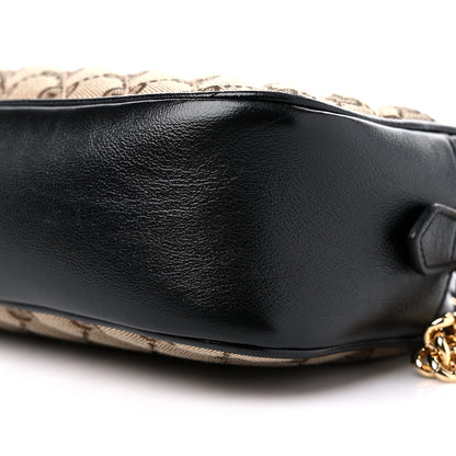 Gucci Monogram Matelasse Diagonal Small GG Marmont Chain Shoulder Bag Beige Black 10 of 13