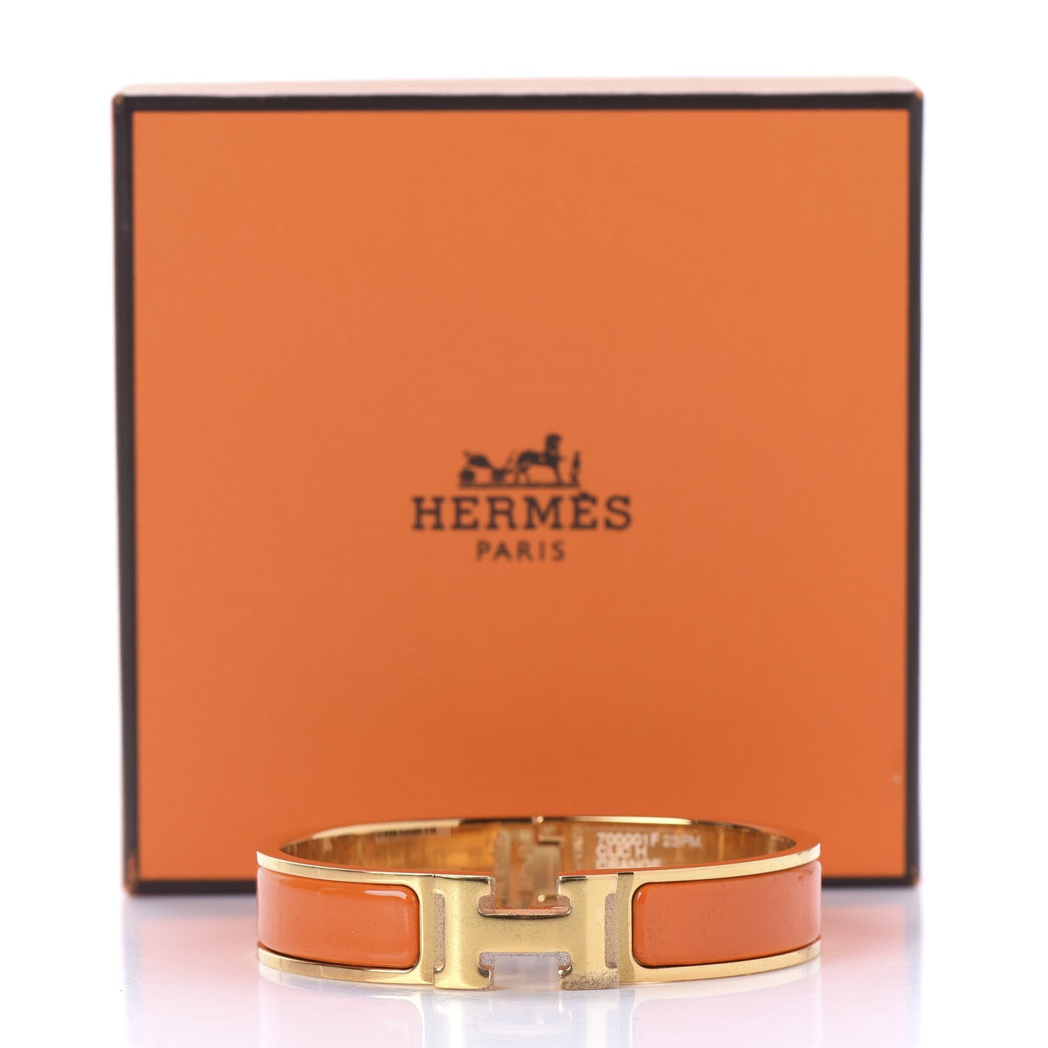 Hermes Enamel Narrow Clic Clac H Bracelet PM Orange 5 of 5