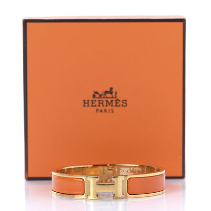 Hermes Enamel Narrow Clic Clac H Bracelet PM Orange 5 of 5
