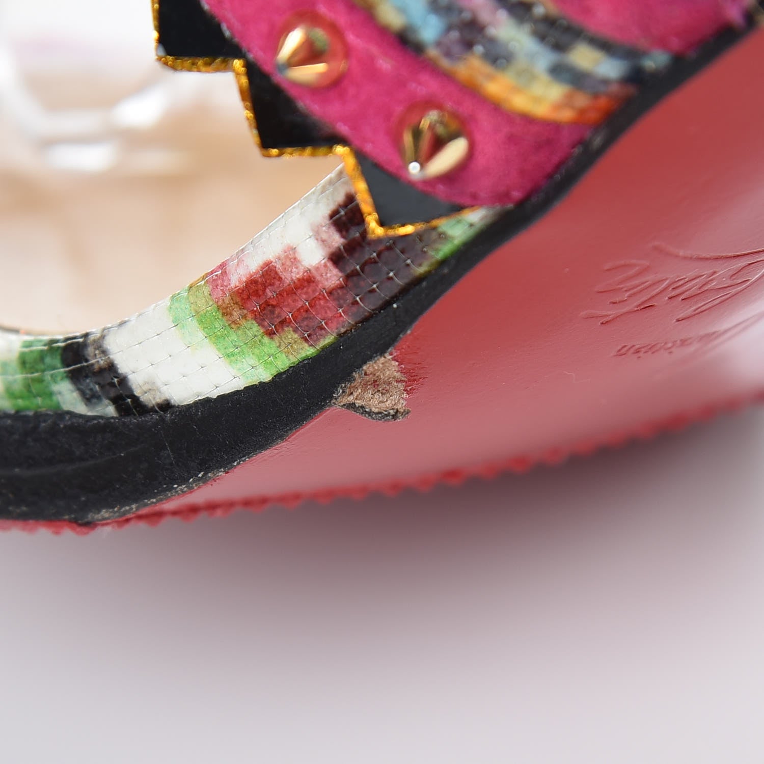 Christian Louboutin Metallic Glitter Spiked Montezumina 85 Sandals 37 Multicolor 21 of 21