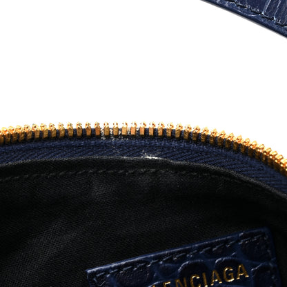 Balenciaga Extra Supple Calfskin Crocodile Embossed Le Cagole Shoulder Bag XS Indigo 12 of 13