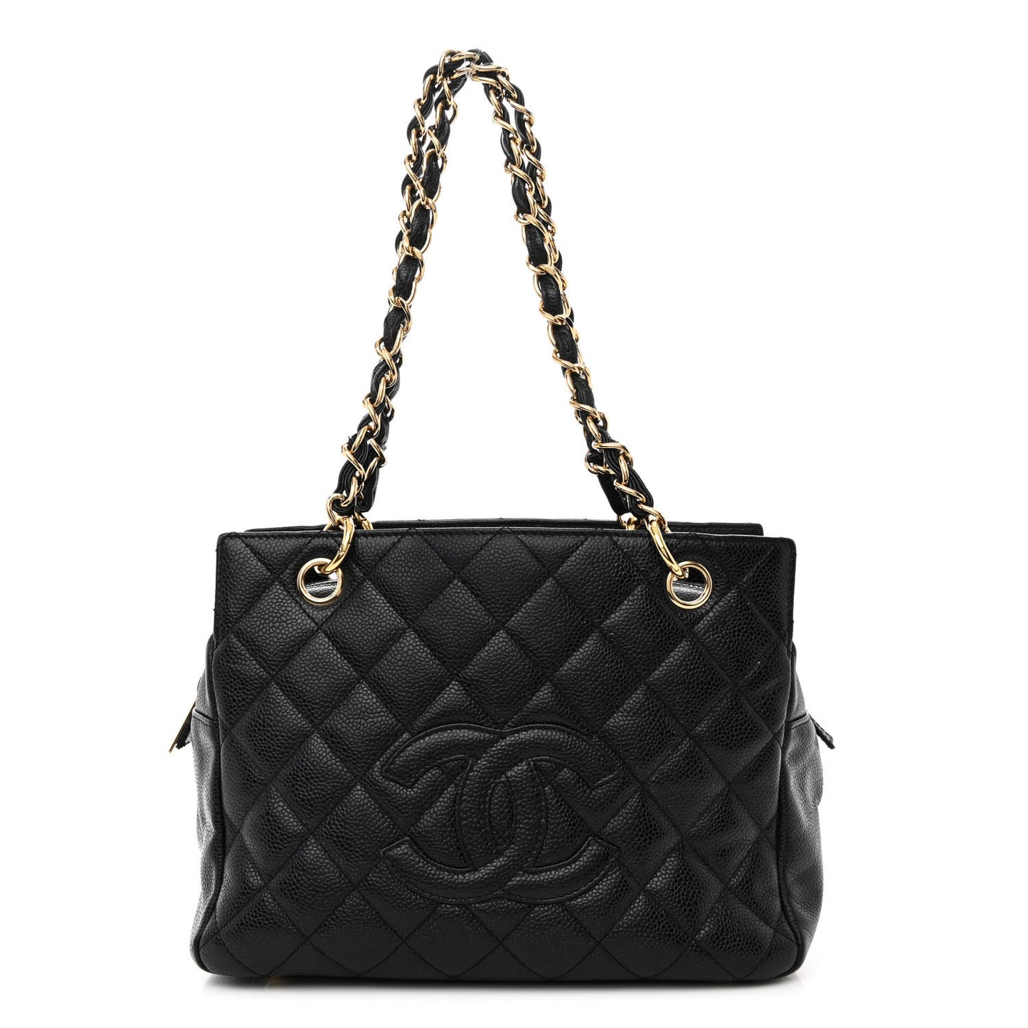 Caviar Quilted Petit Timeless Tote PTT Black