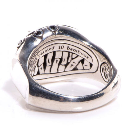 John Hardy Sterling Silver 11mm Black Sapphire Bamboo Batu Ring 7 3 of 6