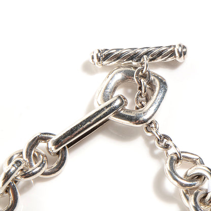 David Yurman Sterling Silver 18K Gold Smoky Quartz Figaro Necklace 4 of 6