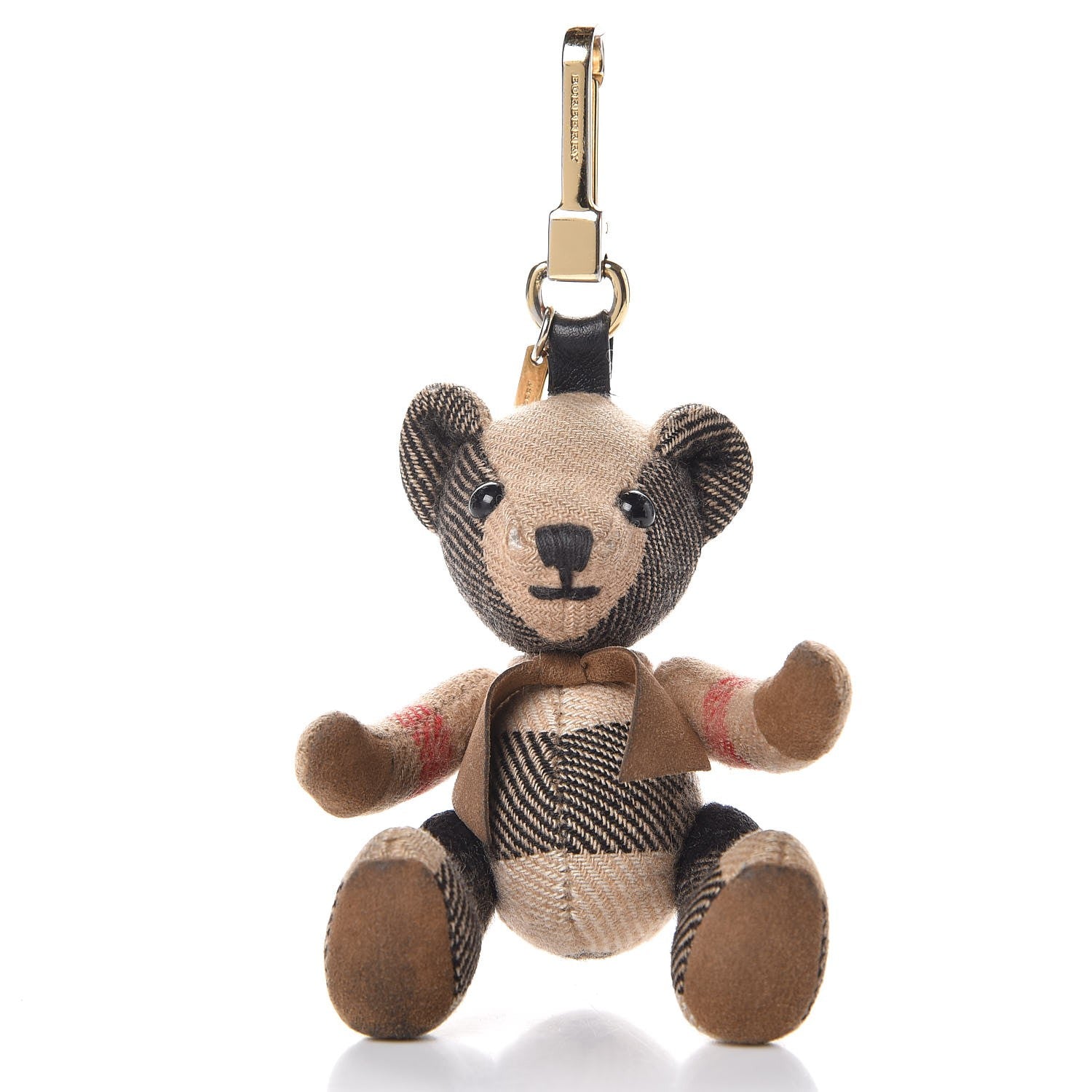 Burberry Cashmere House Check Thomas Bear Bag Charm Camel Gold 3 of 16