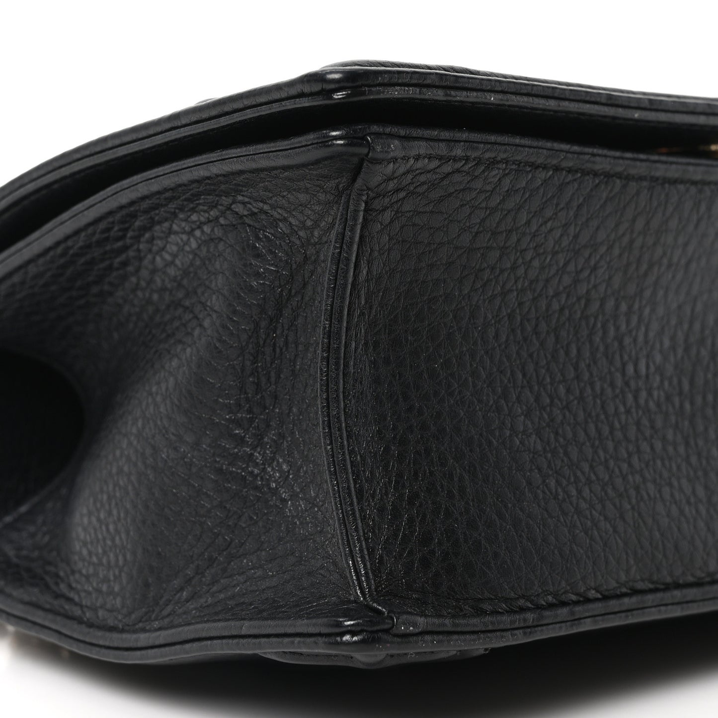 Grained Calfskin Small Diorama Flap Bag Black