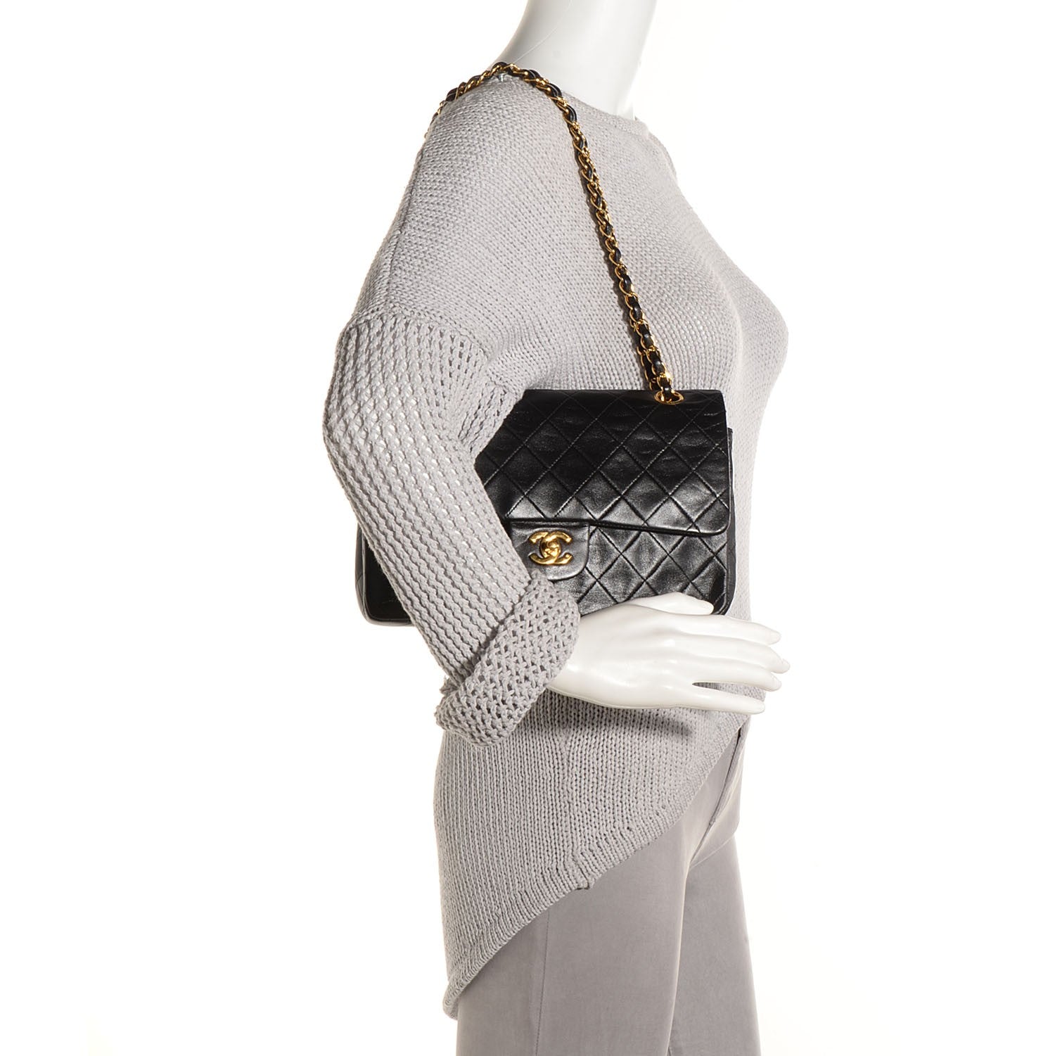 Chanel Lambskin Quilted Medium Double Flap Black 2 of 8