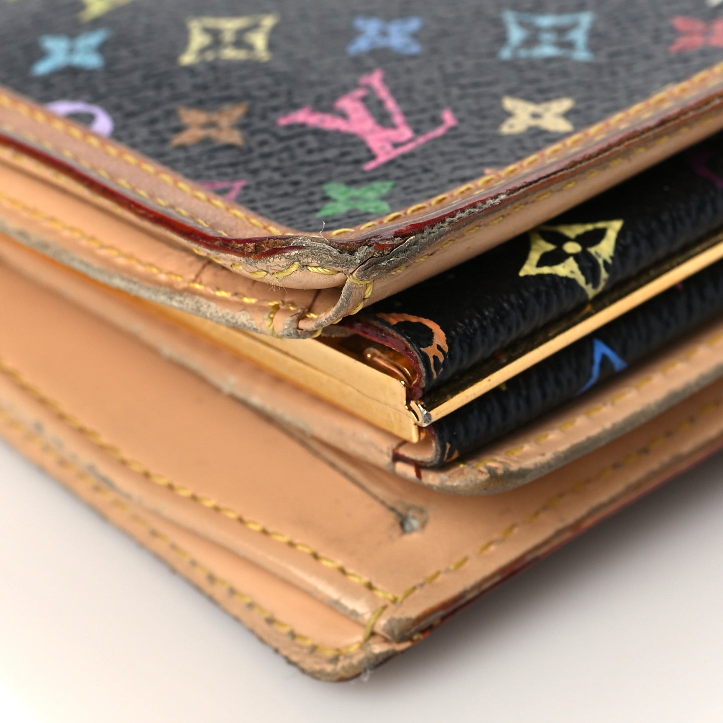 Monogram Multicolor French Purse Wallet Black