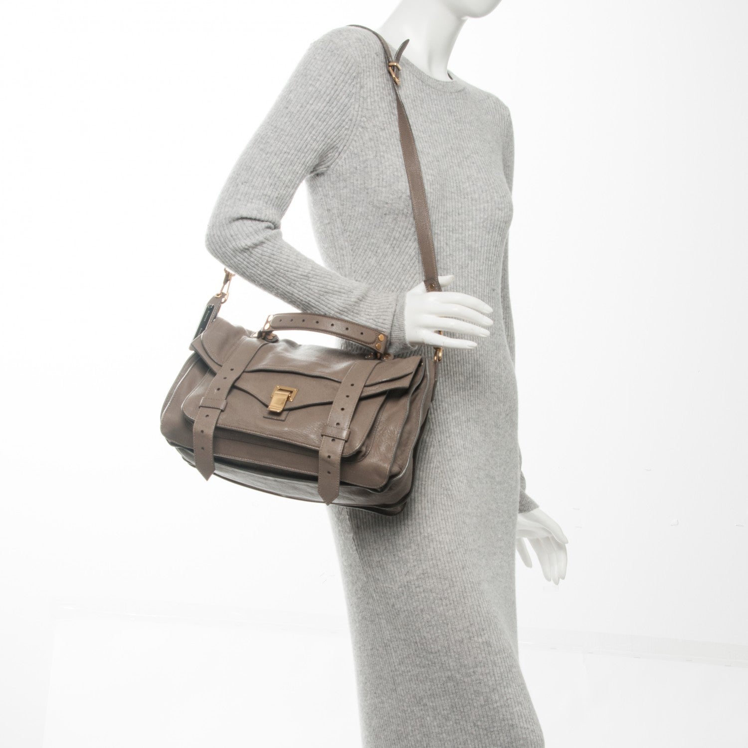 Proenza Schouler Lambskin Medium PS1 Satchel Smoke 2 of 14