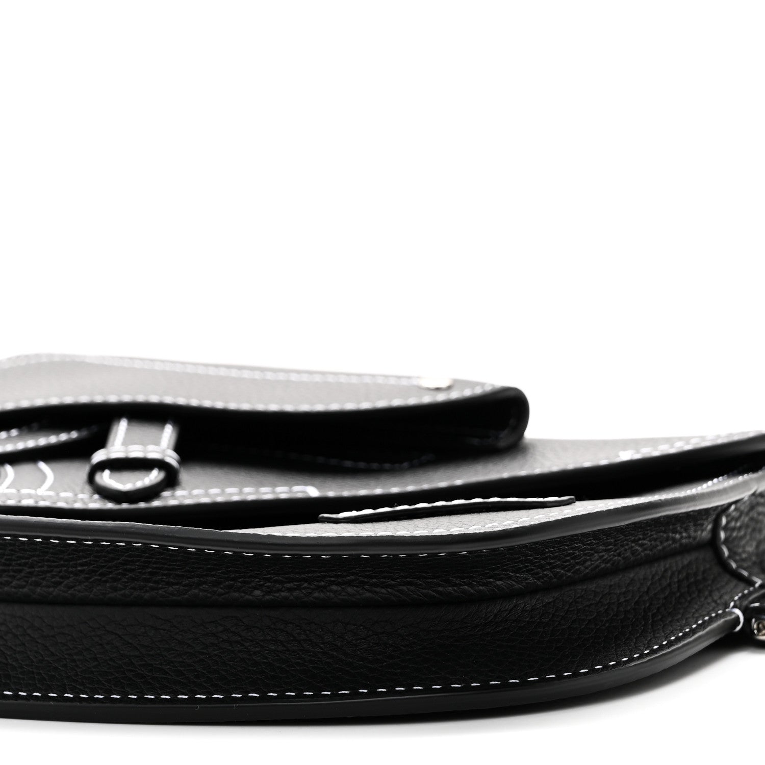Christian Dior X KAWS Grained Calfskin Saddle Pouch Black 1800629