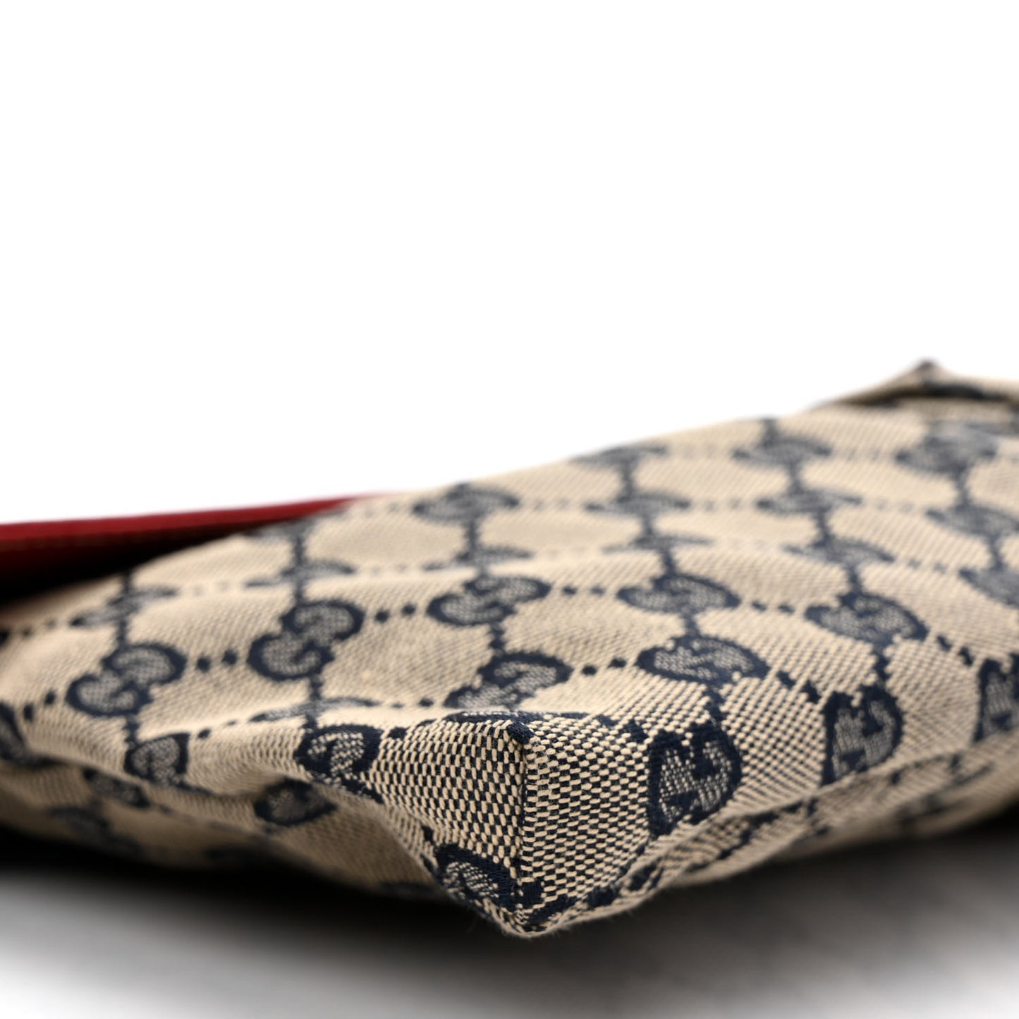 GG Monogram Web Double Pocket Belt Bag Navy Red