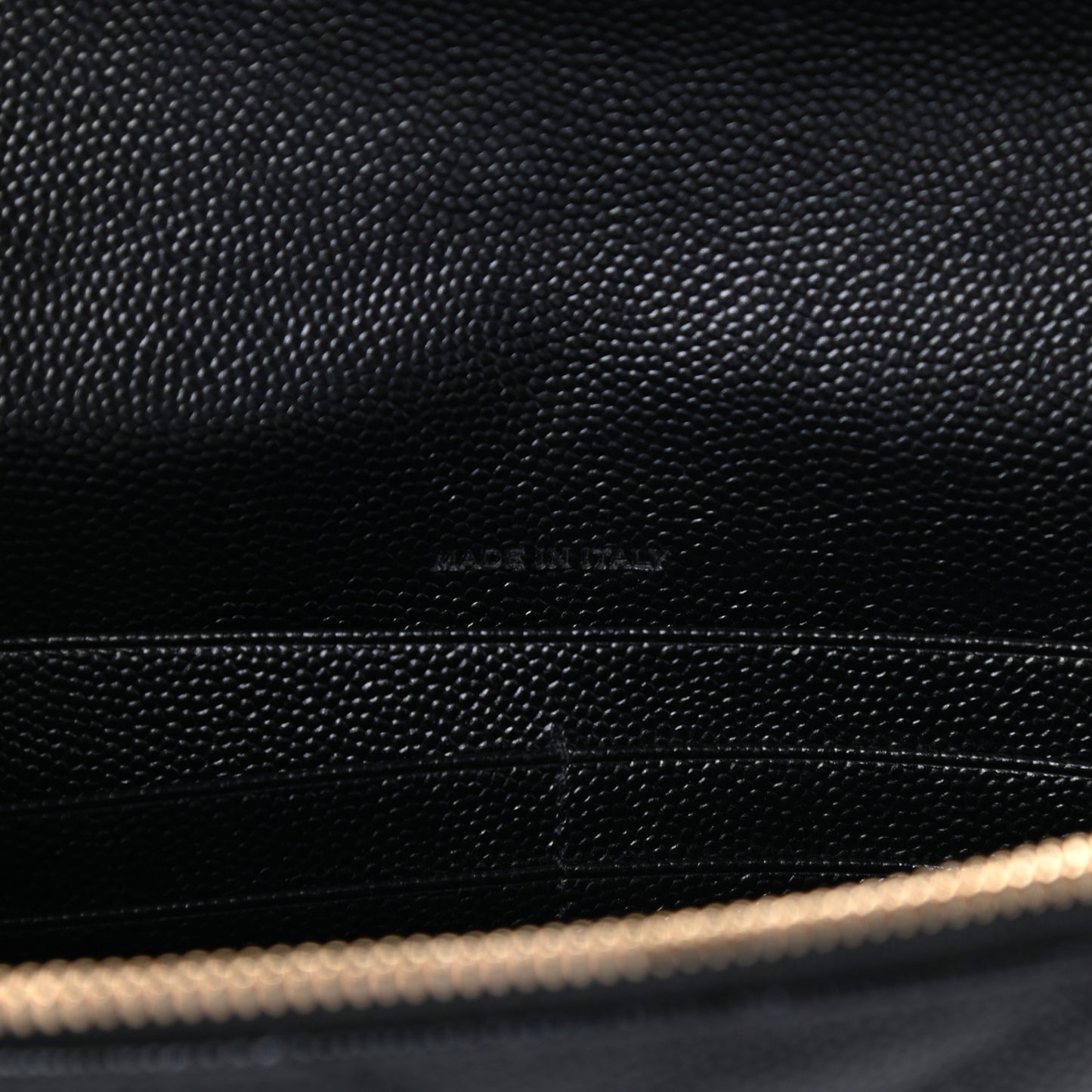 Grain De Poudre Matelasse Chevron Monogram Envelope Chain Wallet Black