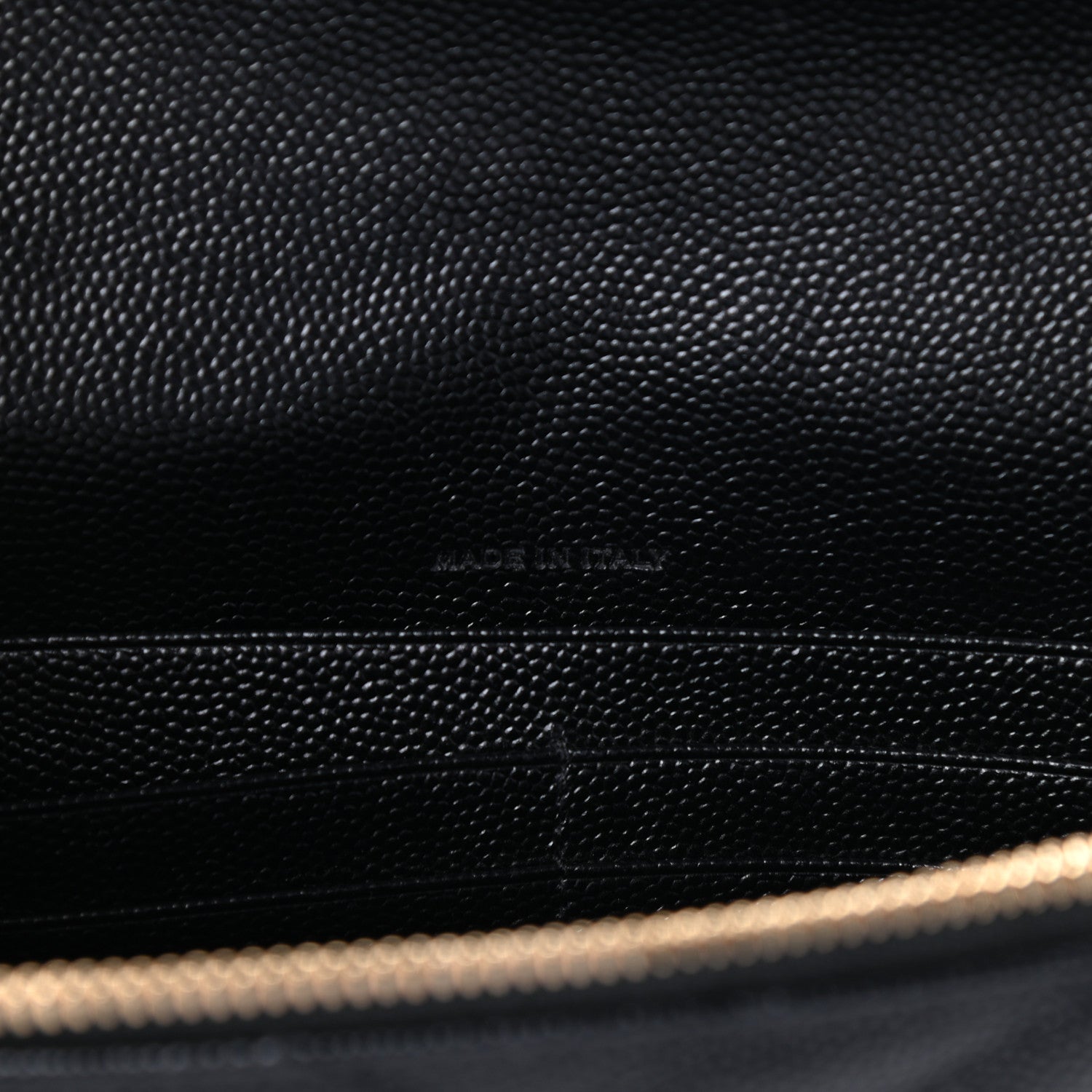 Saint Laurent Grain De Poudre Matelasse Chevron Monogram Envelope Chain Wallet Black 6 of 10