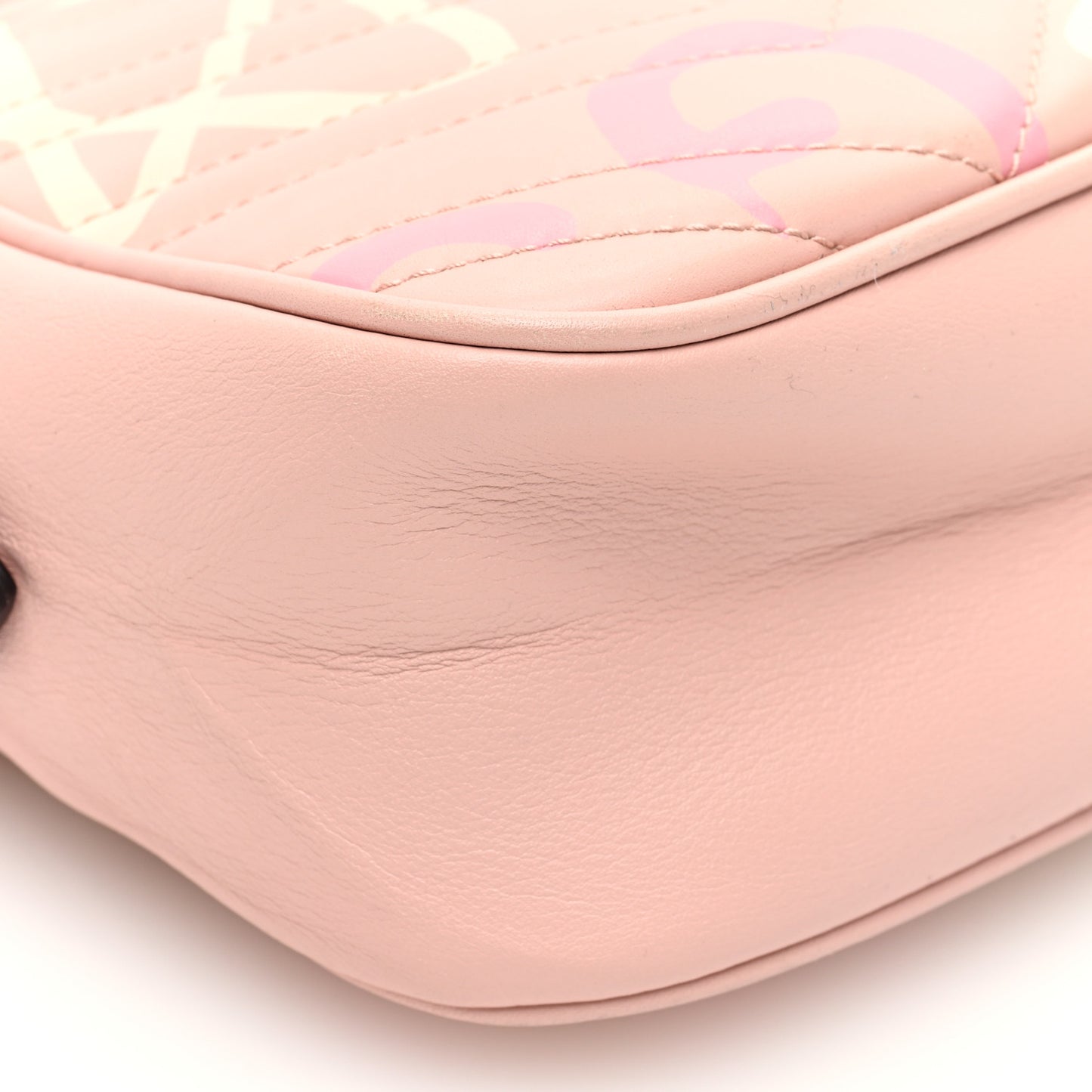 Calfskin Matelasse GucciGhost Small GG Marmont Chain Shoulder Bag Perfect Pink Rosa Ivory
