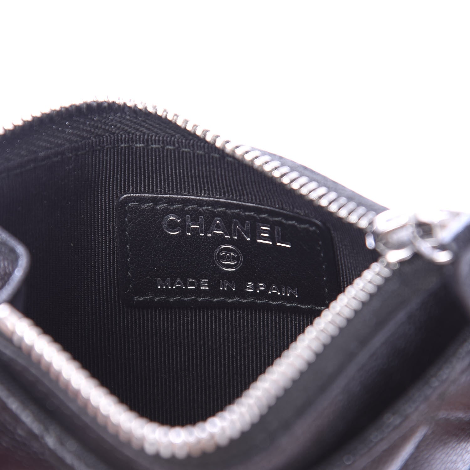 Chanel Iridescent Caviar Quilted CC Zip Card Holder Black 6 of 9