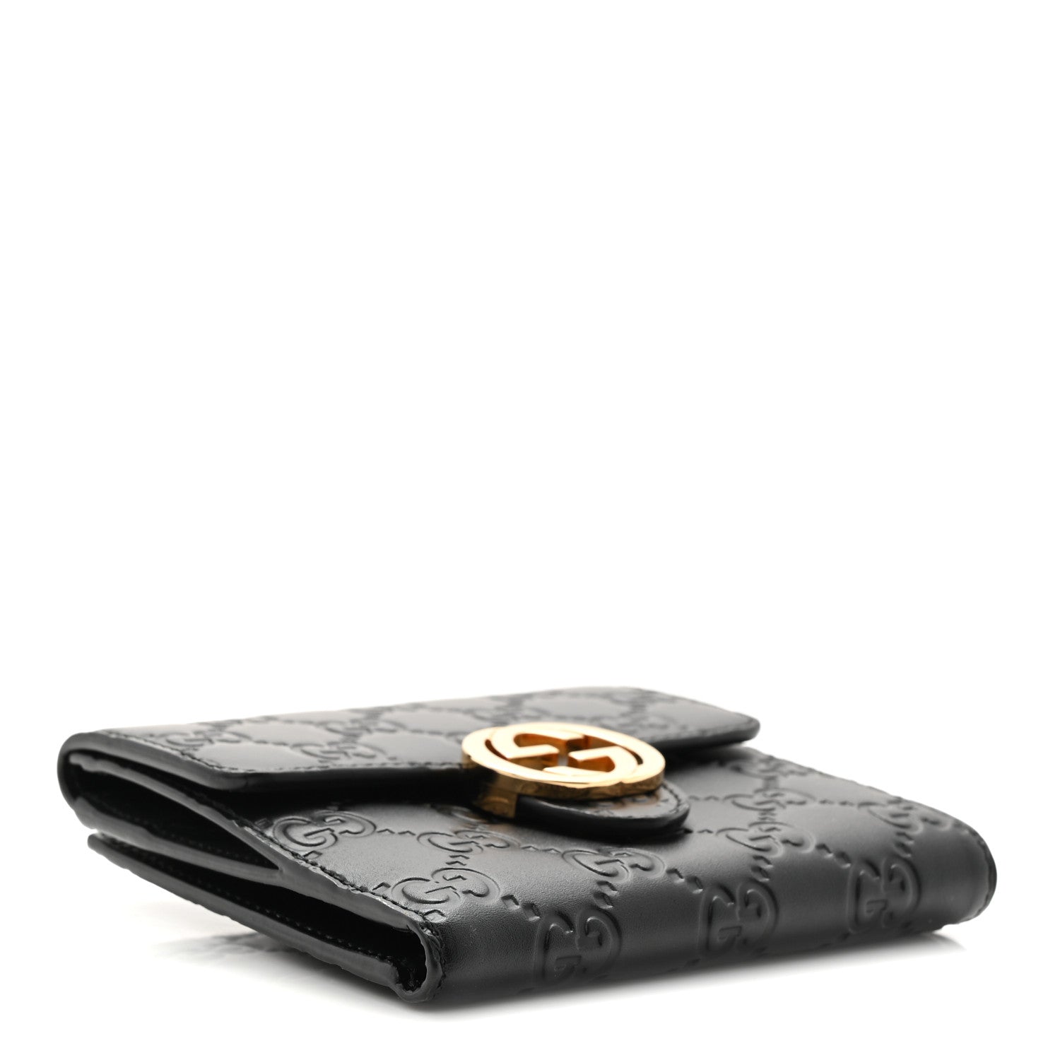 Gucci Guccissima Interlocking G French Wallet Black 4 of 8