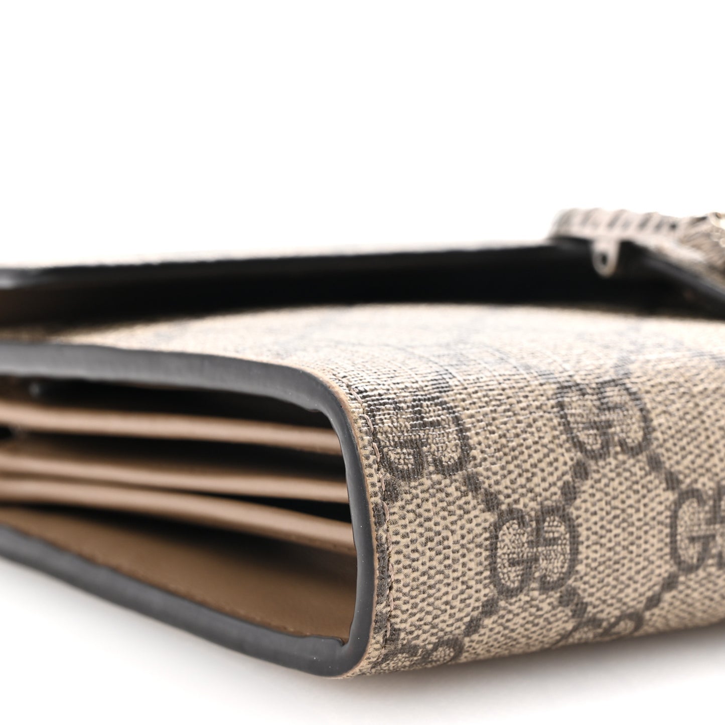 GG Supreme Monogram Mini Dionysus Chain Wallet Beige Taupe