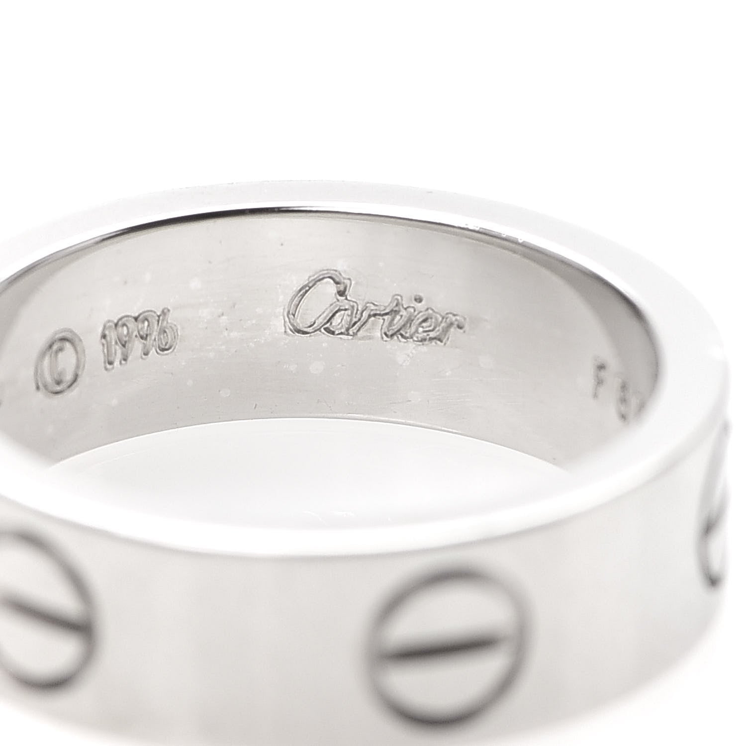 Cartier 18K White Gold 5.5mm LOVE Ring 50 5.25 5 of 6