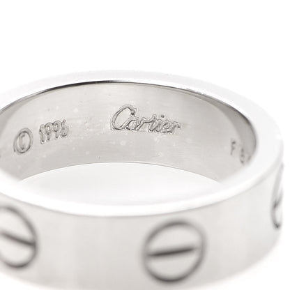 Cartier 18K White Gold 5.5mm LOVE Ring 50 5.25 5 of 6