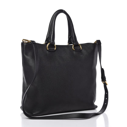 Prada Vitello Daino Shopping Tote Black 3 of 10