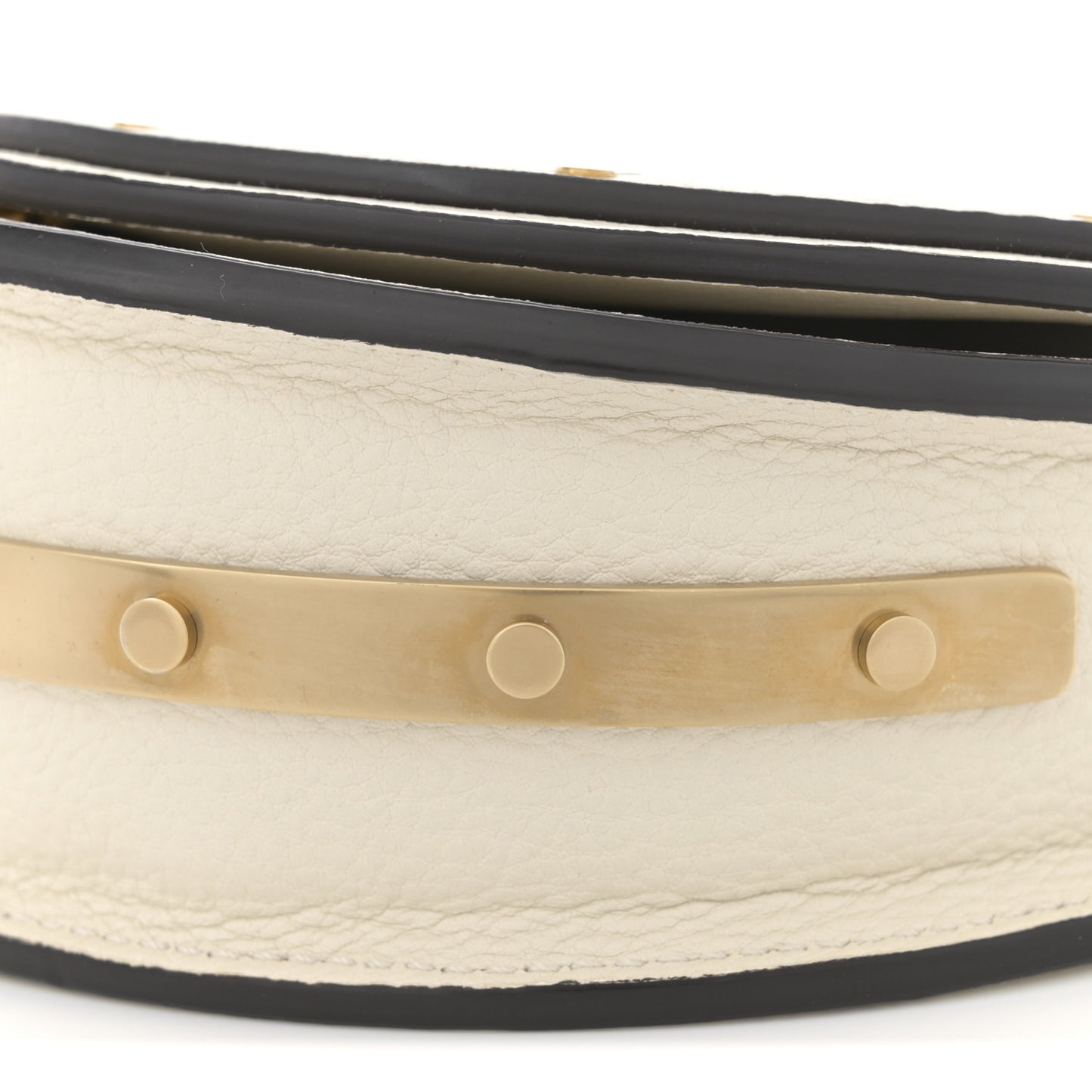 Calfskin Small Nile Bracelet Minaudiere Bag Off White