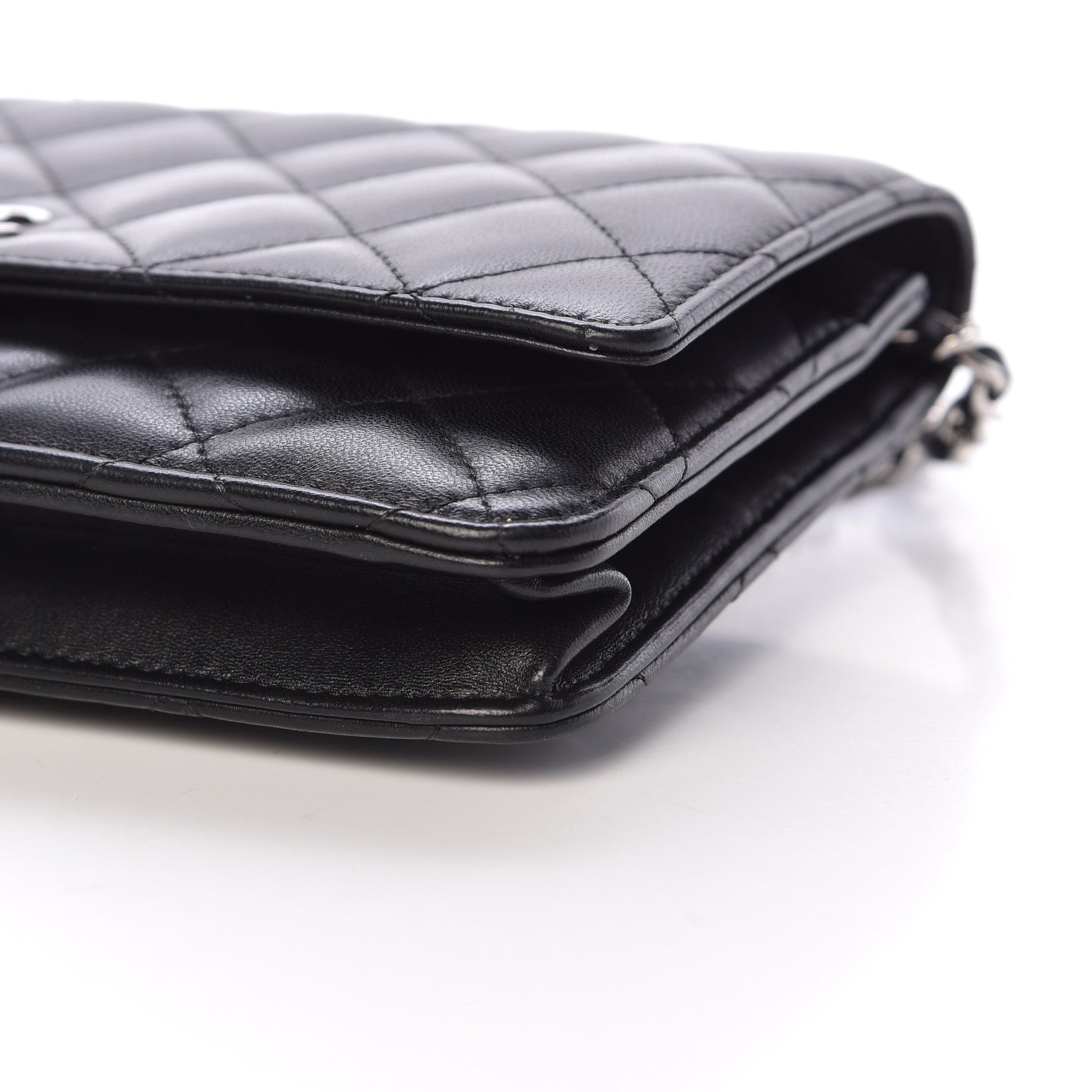 Chanel Lambskin Quilted Wallet On Chain WOC Black 10 of 12