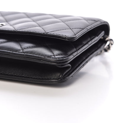 Chanel Lambskin Quilted Wallet On Chain WOC Black 10 of 12