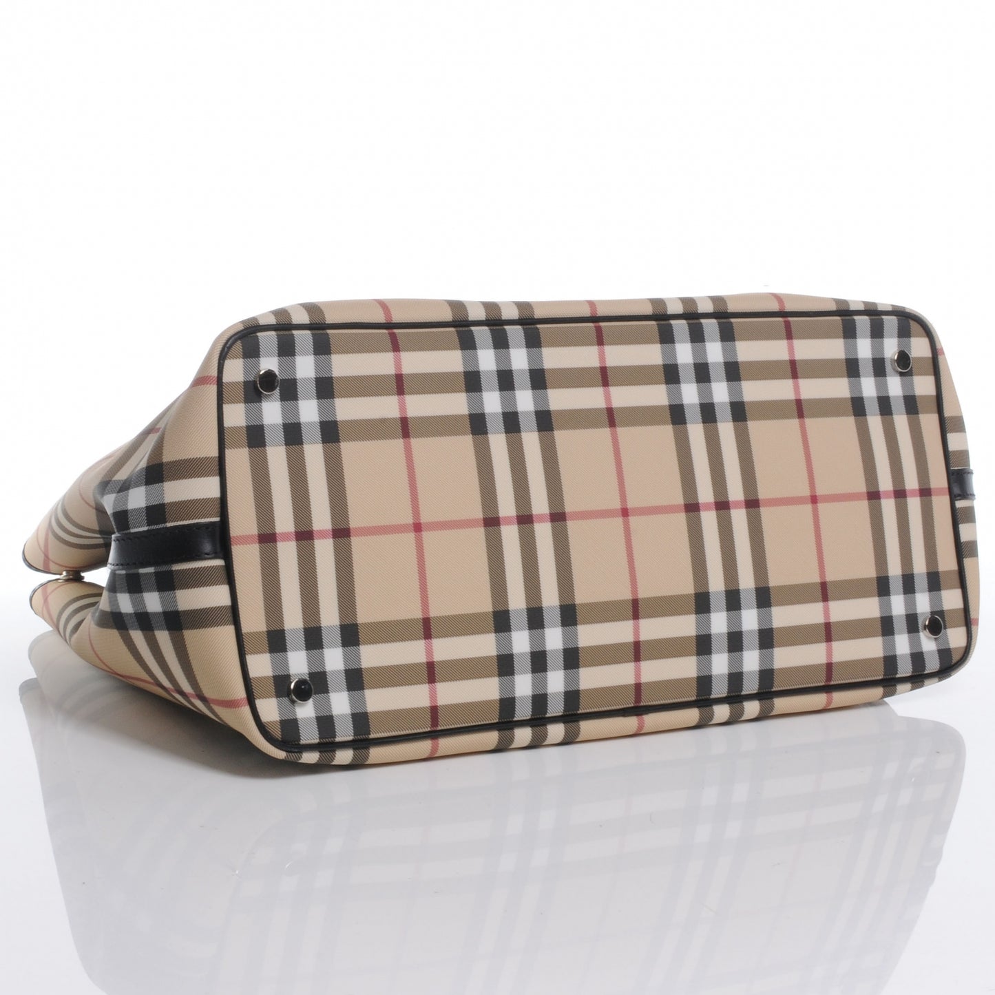 House Check Buckle Tote Black