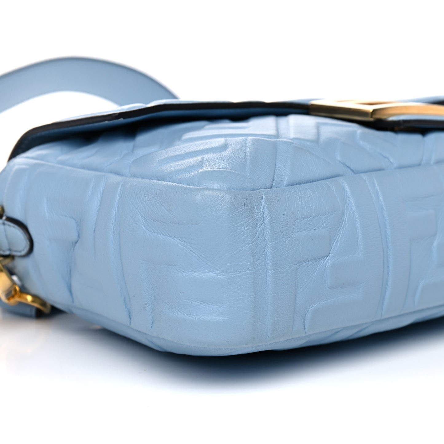 Nappa FF 1974 Embossed Baguette Azzurro Baby