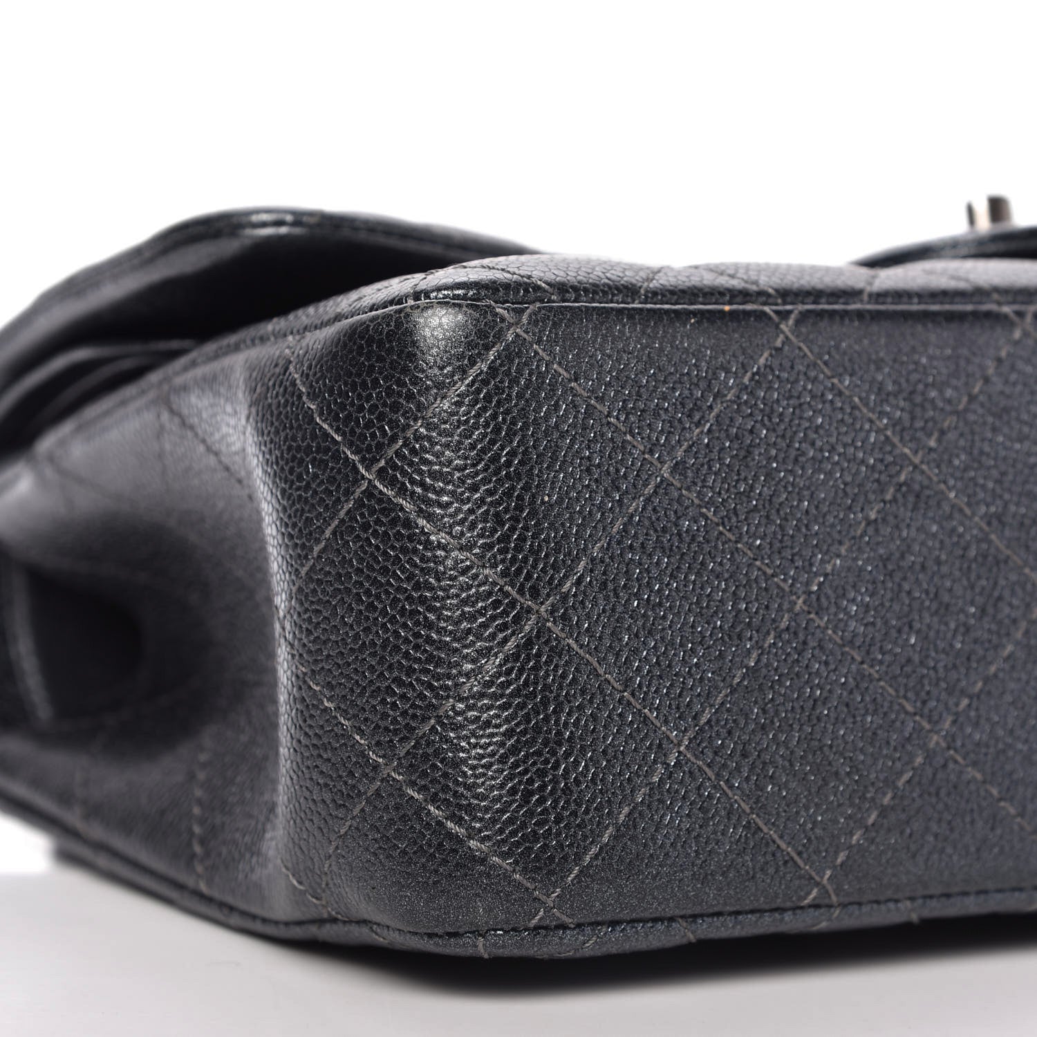 Chanel Pearly Caviar Quilted Jumbo Double Flap Black 6 of 11