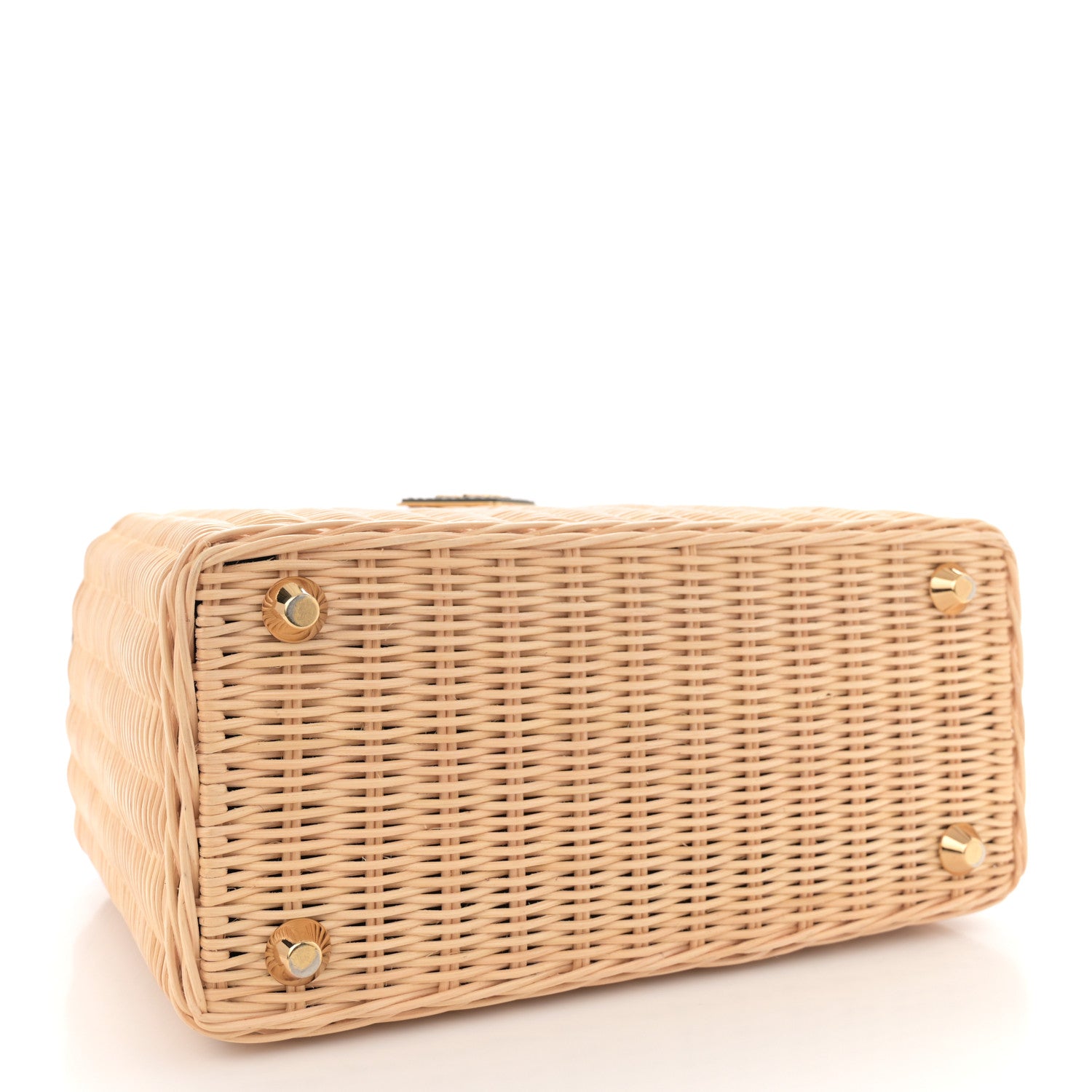 Prada Wicker Canvas Tote Naturale Black 4 of 12