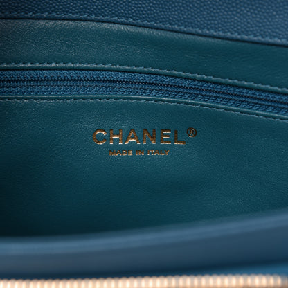 Chanel Caviar Quilted Medium Business Affinity Flap Blue 8 of 10