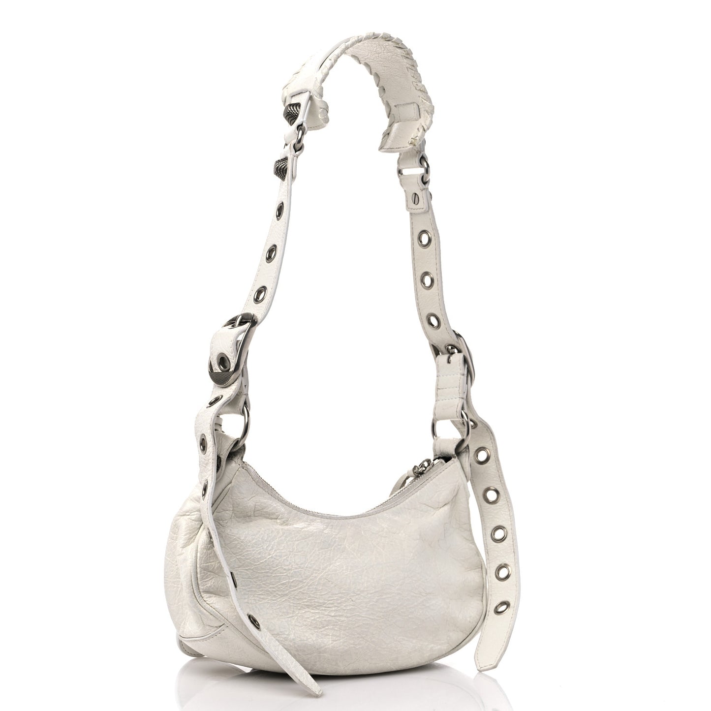 Agneau Arena Le Cagole Shoulder Bag XS Optic White