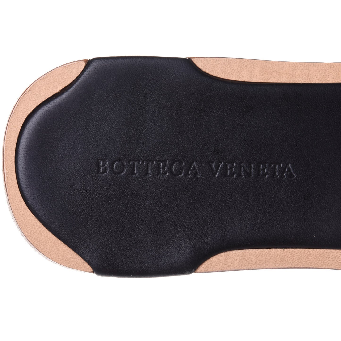 Nappa Intrecciato Squared Toe Flat Sandals 40 Black