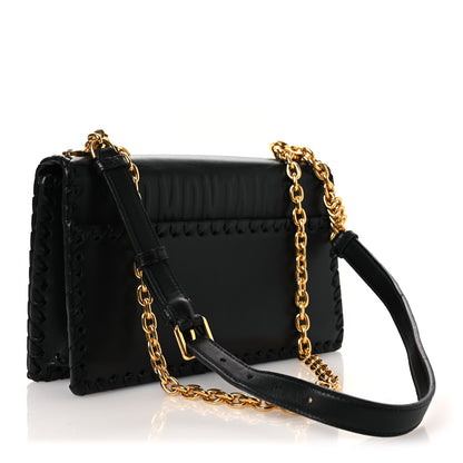 Christian Dior Calfskin Braided 30 Montaigne Chain Flap Bag Black 3 of 16