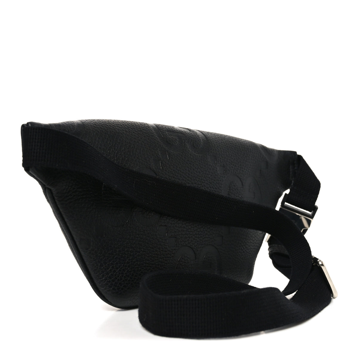 Piuma Calfskin Jumbo GG Embossed Small Belt Bag Black