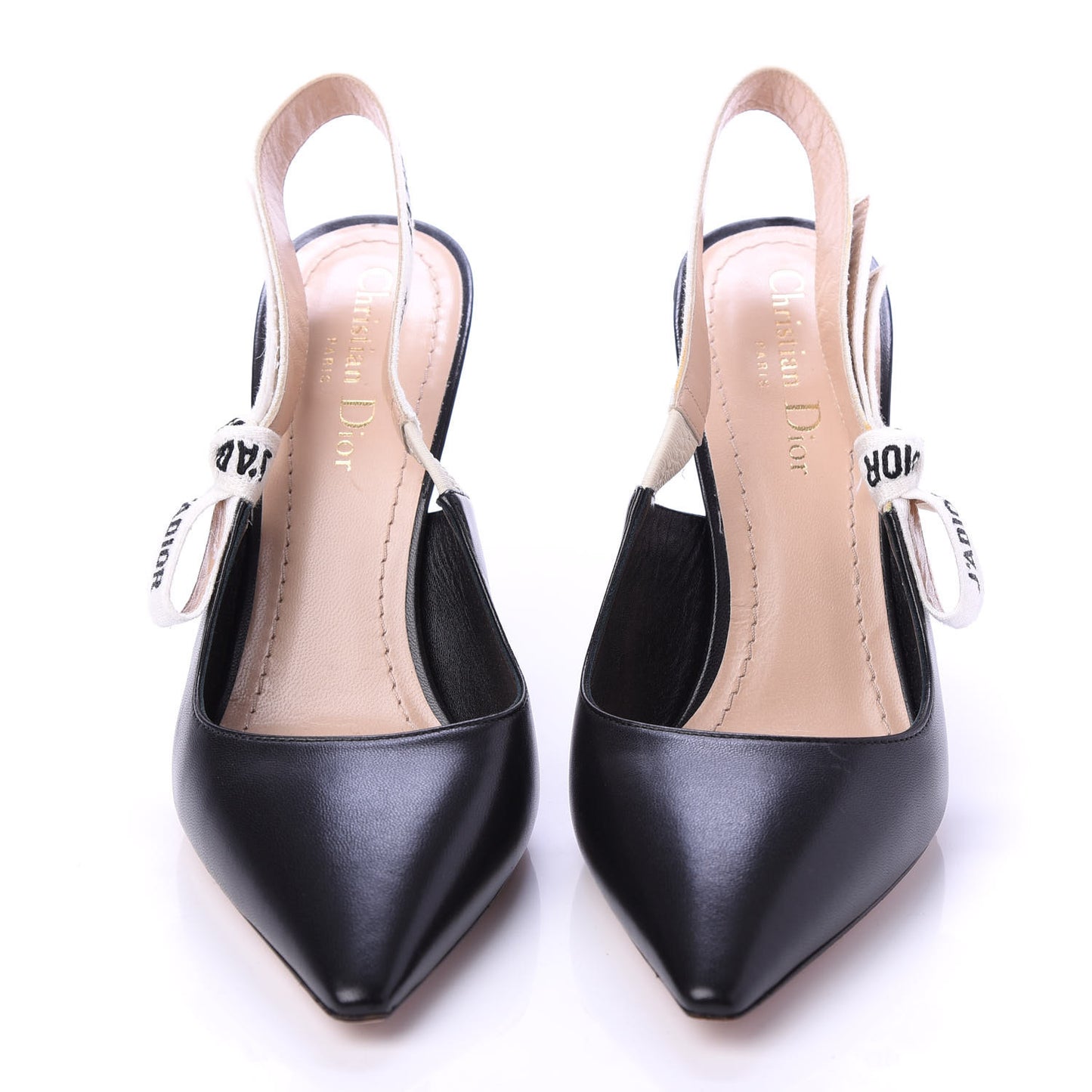 Lambskin Ribbon J'Adior Slingback 100mm Pumps 38 Black
