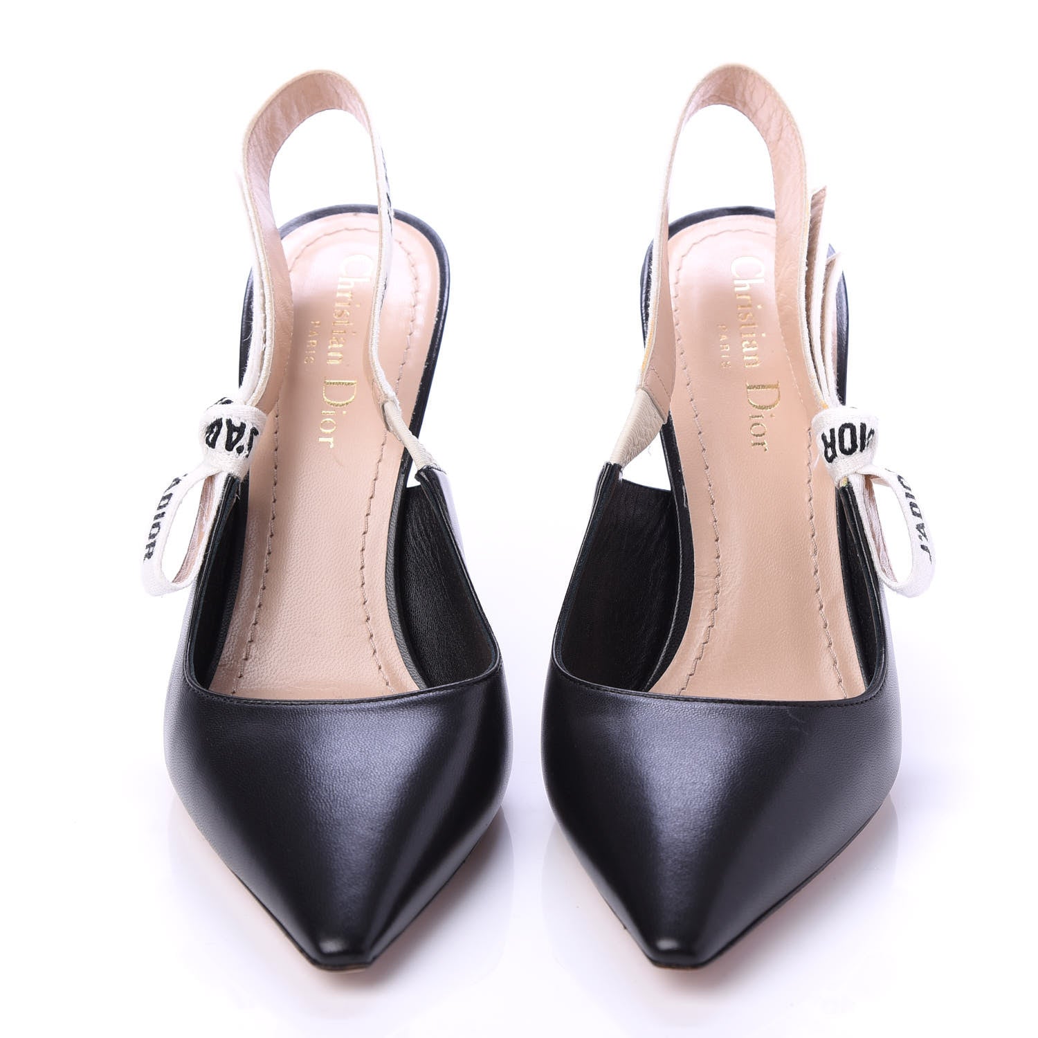Christian Dior Lambskin Ribbon J'Adior Slingback 100mm Pumps 38 Black 2 of 8