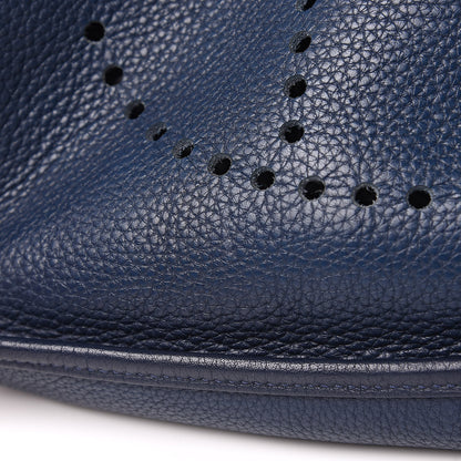 Hermes Taurillon Clemence Evelyne III PM Bleu Thalassa 12 of 14