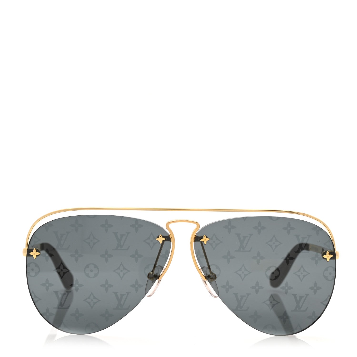 Louis Vuitton Monogram Grease Sunglasses Z1172W Gold 2 of 7